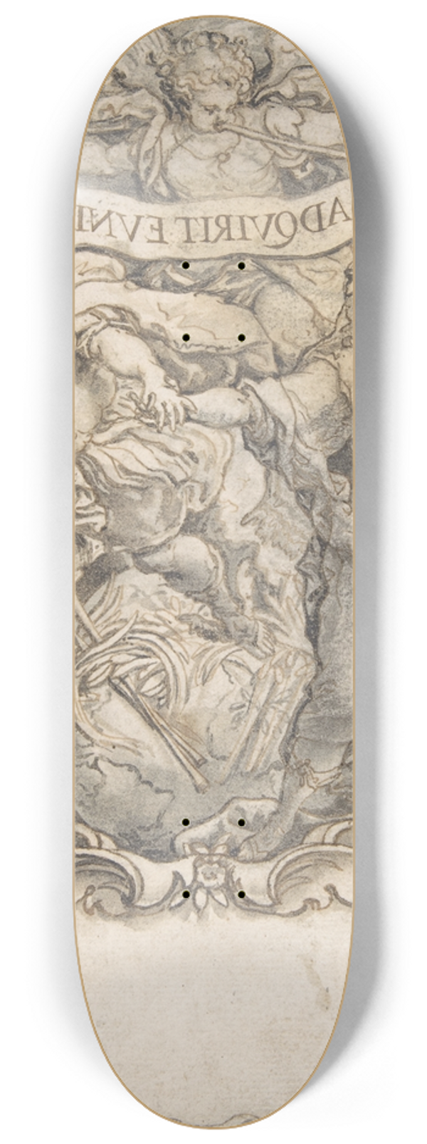 Francisco Rizi - Design for a Frontispiece; Mercury and Fame 8.25 inch art skate deck