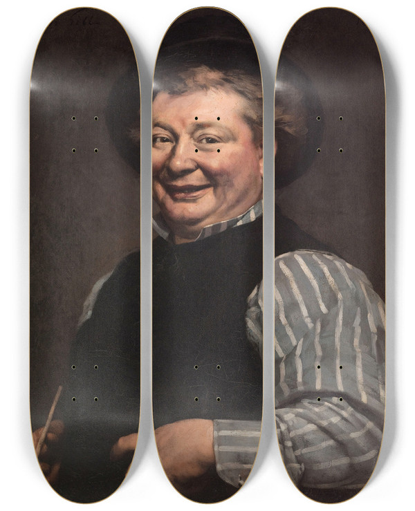 Triptych art skateboard deck of Andr Gill Portrait Du Comdien Daubray by Andre Gill (1840-1885)