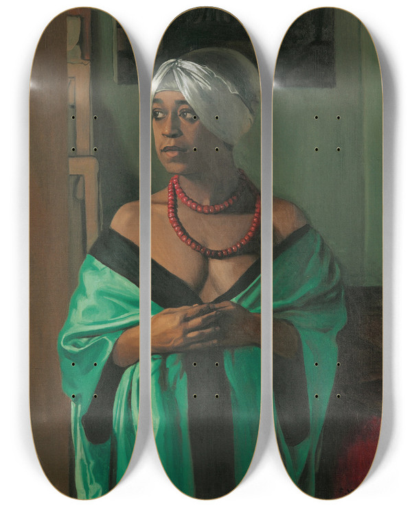 Triptych art skateboard deck of Flix Vallotton Acha by Felix Vallotton (1865-1925)