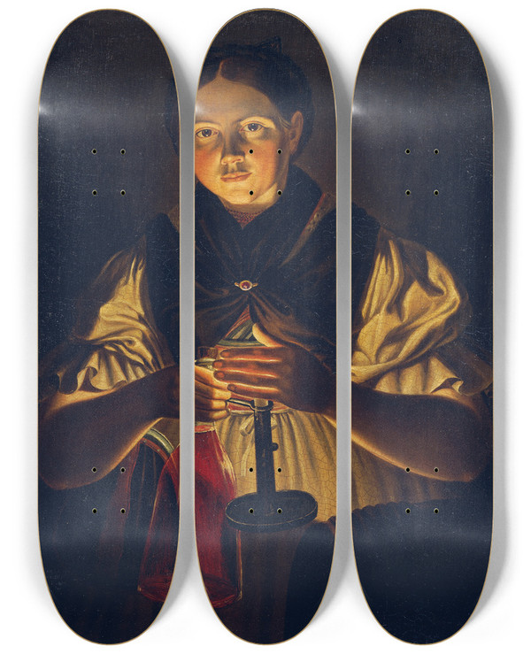 Triptych art skateboard deck of Georg Wachter Anna Schaffenrath by Georg Wachter (1528-1550)