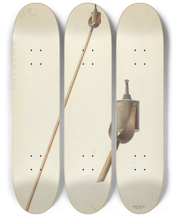 Triptych art skateboard deck of Ivar Julius Election Torch by Ivar Julius