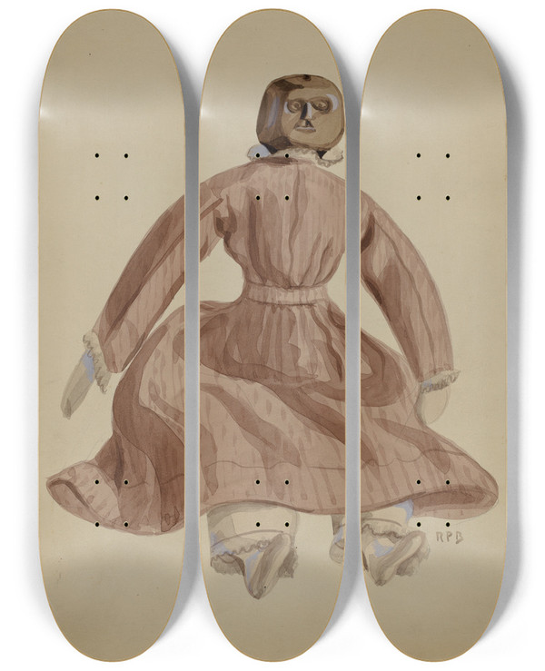 Triptych art skateboard deck of Raoul Du Bois Doll_4 by Raoul Du Bois