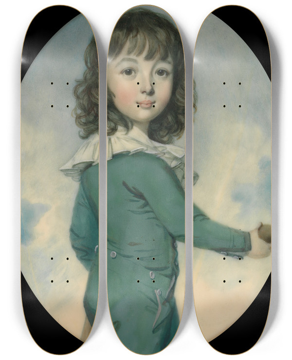 Triptych art skateboard deck of Richard Crosse Peter De Lautour by Richard Crosse (1742-1810)
