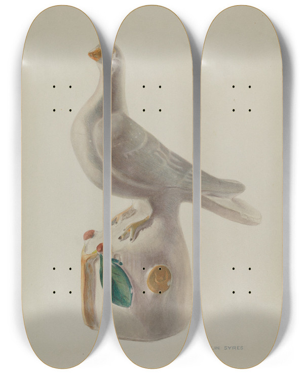 Triptych art skateboard deck of Franklyn Syres Dove by Franklyn Syres