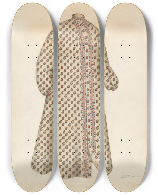 Triptych art skateboard deck of Esther Hansen Dressing Gown_2 by Esther Hansen