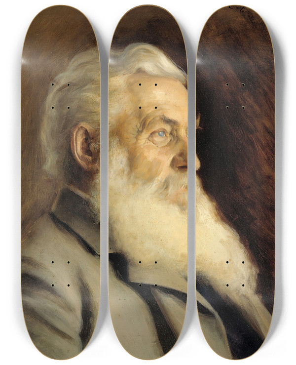 Triptych art skateboard deck of Eero Jrnefelt Portrait Of Mr Ahnger by Eero Jarnefelt (1863-1937)
