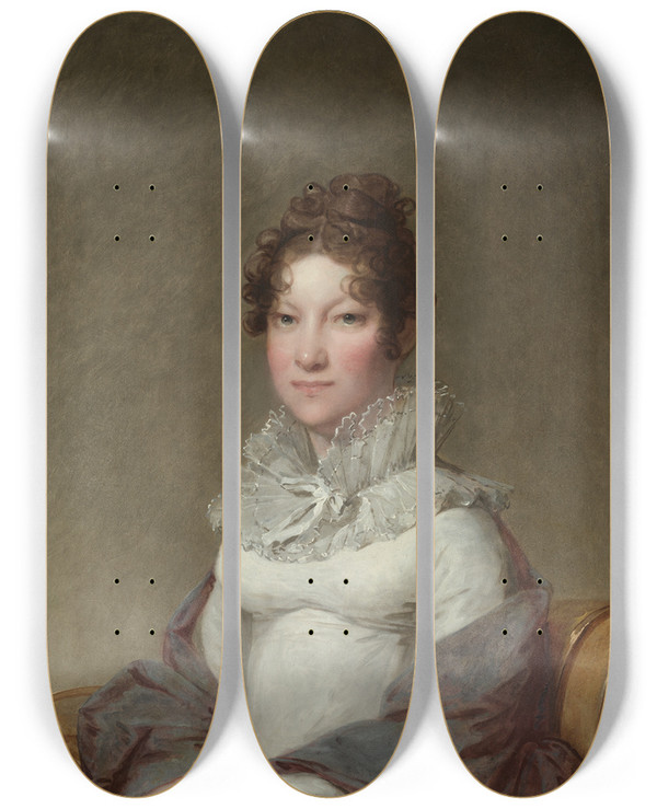 Triptych art skateboard deck of Gilbert Stuart Mary Campbell Stuart by Gilbert Stuart (1755-1828)