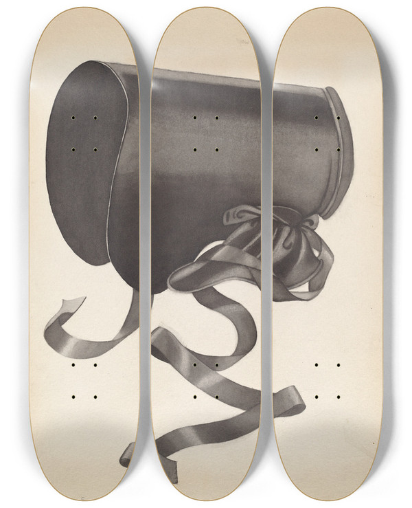 Triptych art skateboard deck of Roberta Spicer Sunbonnet_2 by Roberta Spicer