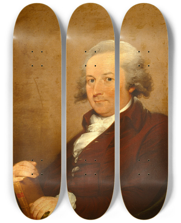 Triptych art skateboard deck of John Trumbull John Trumbull by John Trumbull (1756-1843)