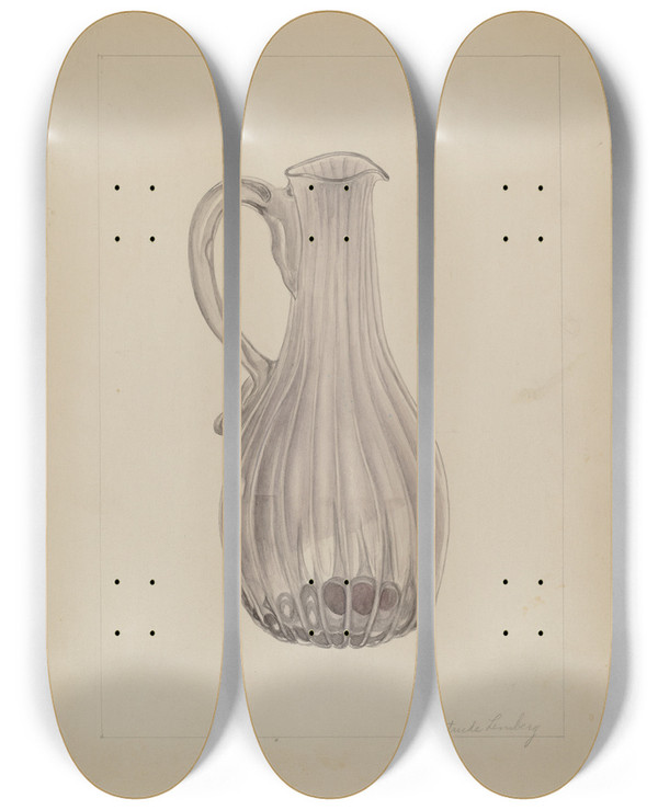 Triptych art skateboard deck of Gertrude Lemberg Cruet by Gertrude Lemberg (20-)