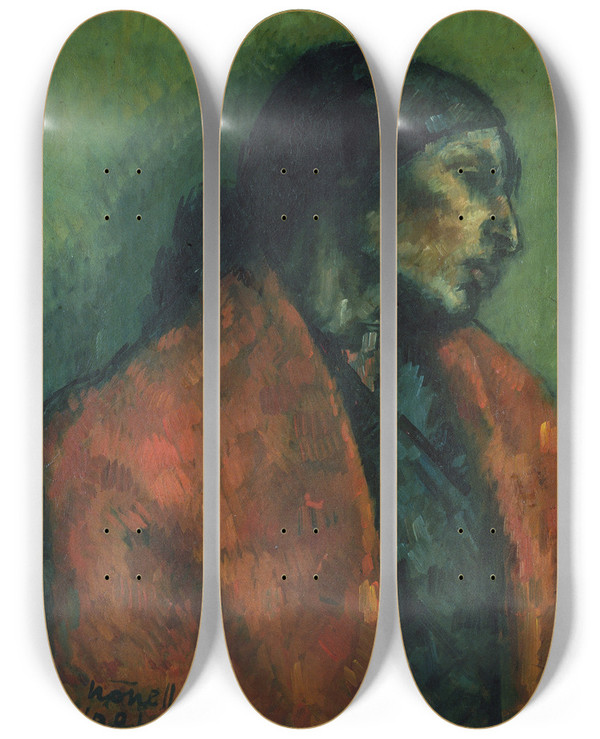 Triptych art skateboard deck of Isidre Nonell Paloma by Isidre Nonell (1872-1911)