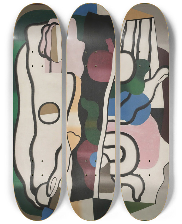 Triptych art skateboard deck of Georges Valmier Eve by Georges Valmier (1885-1937)