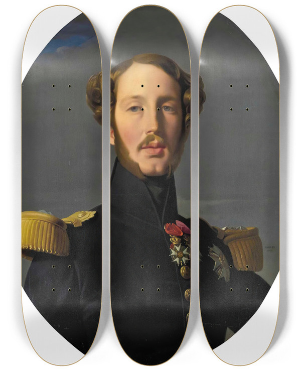 Triptych art skateboard deck of Jean Auguste Dominique Ingres Portrait Of Ferdinandphilippelouischarleshenri Of Bourbon Orleans Duke Of Orleans by Jean Auguste Dominique Ingres (1780-1867)