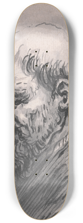 Francis Le Piper - A Bearded Man Looking Down 8.25 inch art skate deck