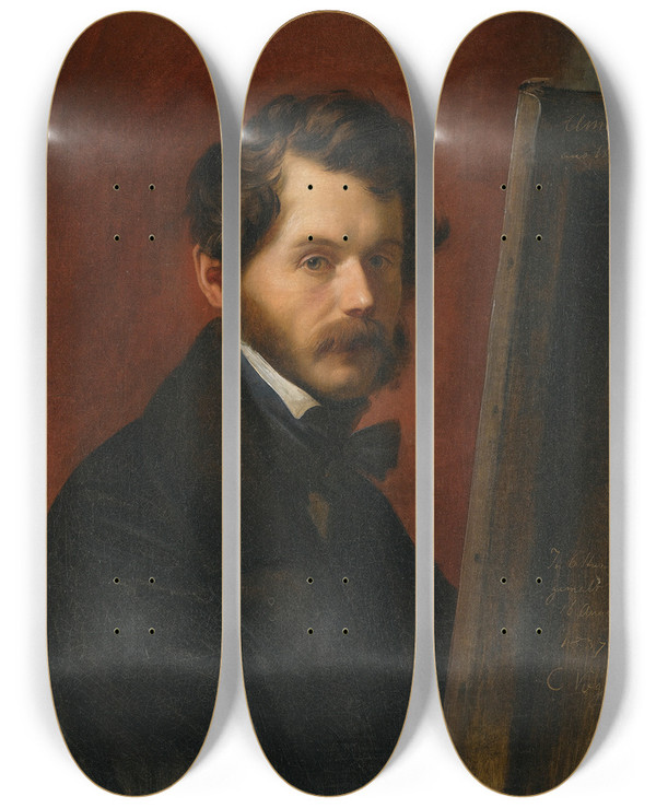 Triptych art skateboard deck of Carl Christian Vogel Von Vogelstein Friedrich Von Amerling by Carl Christian Vogel Von Vogelstein (1788-1868)