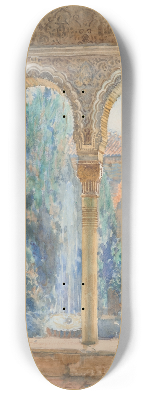 Francis Luis Mora - View of a courtyard 8.25 inch art skate deck