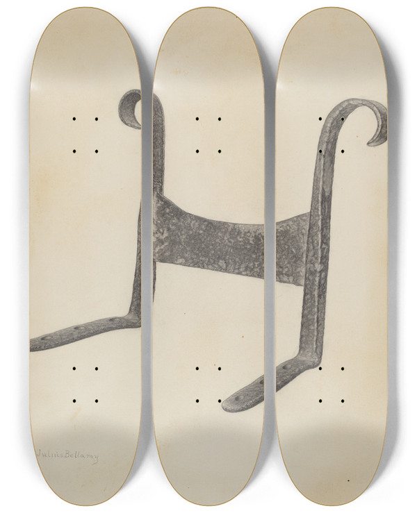 Triptych art skateboard deck of Julius Bellamy Foot Scraper_2 by Julius Bellamy