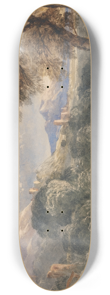 Francis Oliver Finch - Classical Landscape with Figures 8.25 inch art skate deck