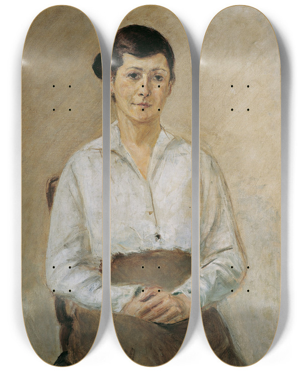 Triptych art skateboard deck of Max Liebermann Kthe Liebermann Die Tochter Des Knstlers by Max Liebermann (1847-1935)