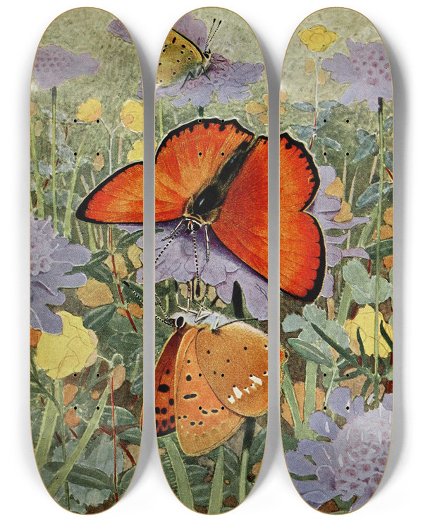 Triptych art skateboard deck of Paulandre Robert La Vergedor by Paul-Andre Robert (1901-1977)