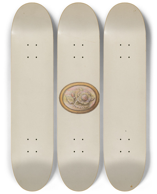 Triptych art skateboard deck of Bertha Semple Brooch_2 by Bertha Semple