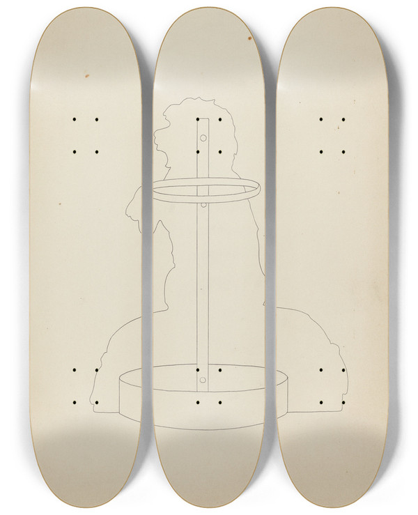 Triptych art skateboard deck of Elisabeth Fulda Umbrella Stand_2 by Elisabeth Fulda
