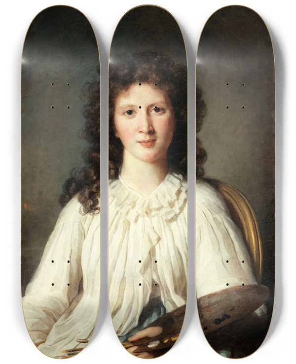 Triptych art skateboard deck of Mariegenevive Bouliard Portrait Dadlade Binart Pouse Lenoir 17691832 Peintre by Marie-Genevive Bouliard (1762-1825)