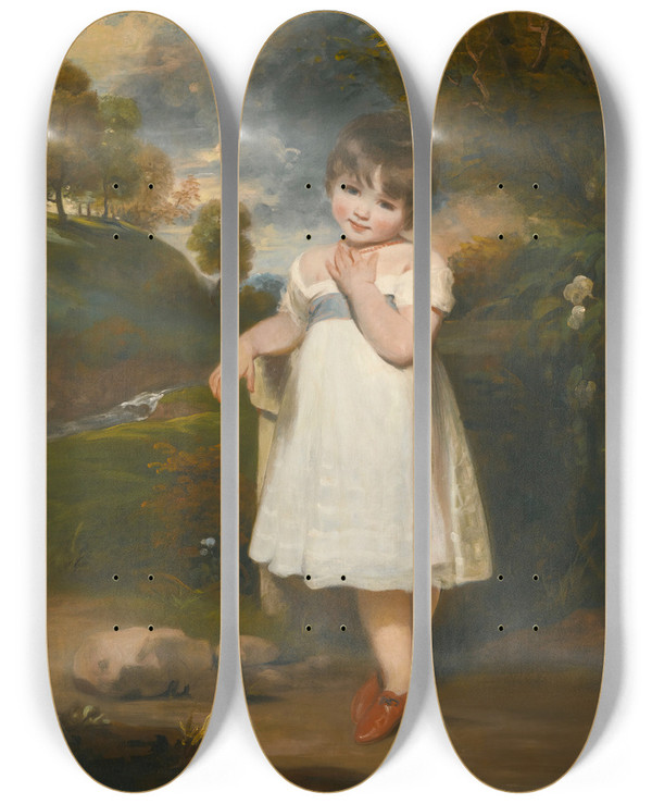 Triptych art skateboard deck of John Hoppner Portrait Of Emma Laura Whitbread Later Lady Eversley17981857 When A Child by John Hoppner (1758-1810)