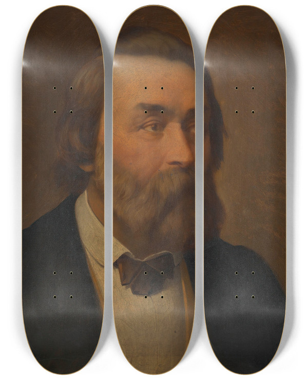 Triptych art skateboard deck of Josef Schwemminger Theophil Hansen Architekt by Josef Schwemminger (1804-1895)
