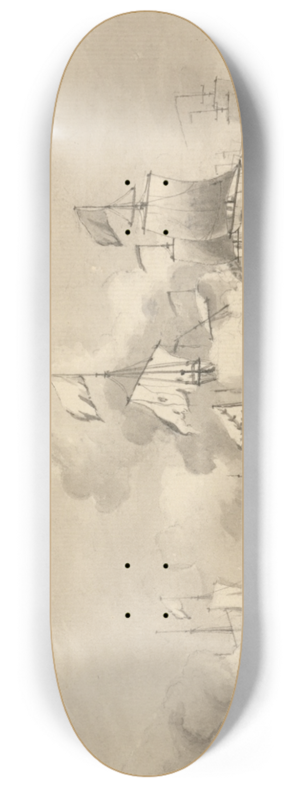 Francis Swaine - Ships Firing 8.25 inch art skate deck