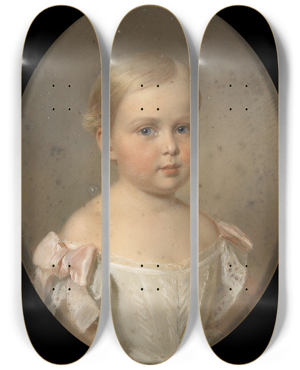 Triptych art skateboard deck of Georg Decker Groherzogin Alice Von Toscana by Georg Decker (1818-1894)