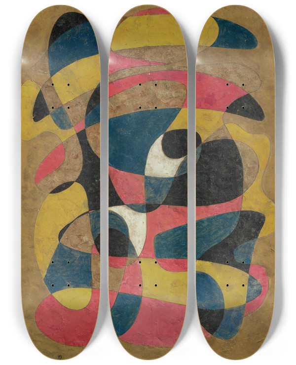 Triptych art skateboard deck of Francis Picabia Composition by Francis Picabia (1879-1953)