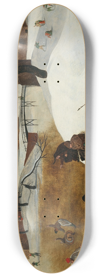 Abel Grimmer - winter landscape with skaters 8.25 inch art skate deck