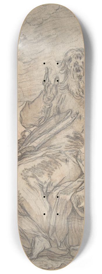 Abraham Bloemaert - Saint Paul Seated, with his Conversion in the Background 8.25 inch art skate deck