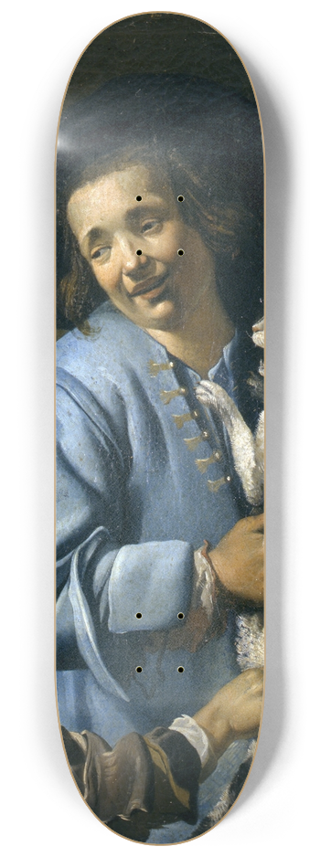 Abraham Bloemaert - Youths Playing With The Cat 8.25 inch art skate deck