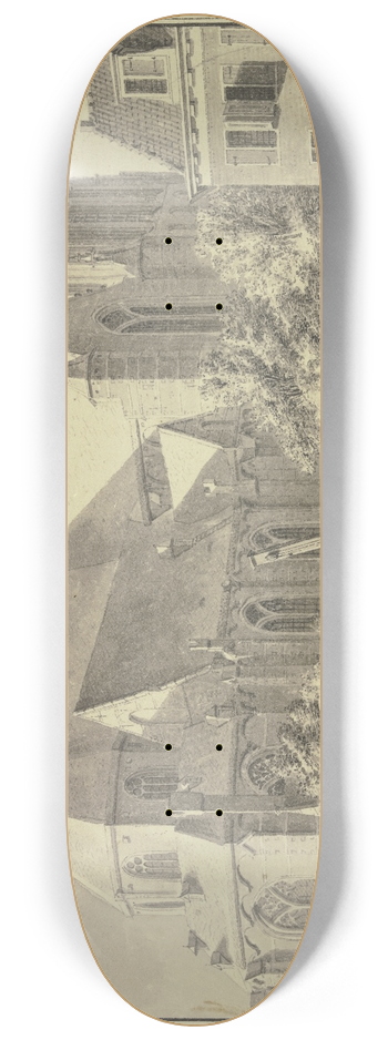 Abraham de Haen the Younger - Groote Kerk te Rotterdam 8.25 inch art skate deck