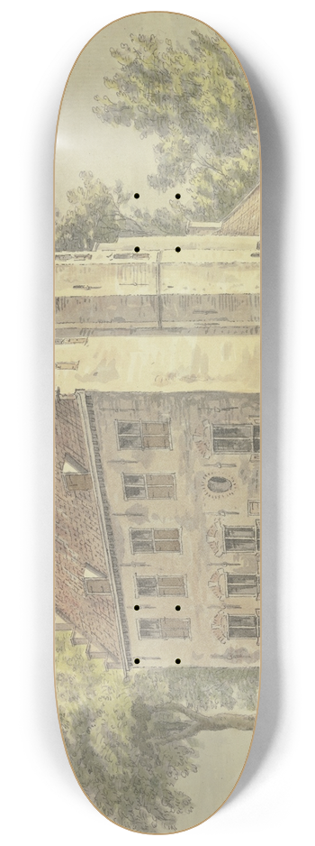 Abraham de Haen the Younger - tHuis te Altena by Delft 8.25 inch art skate deck
