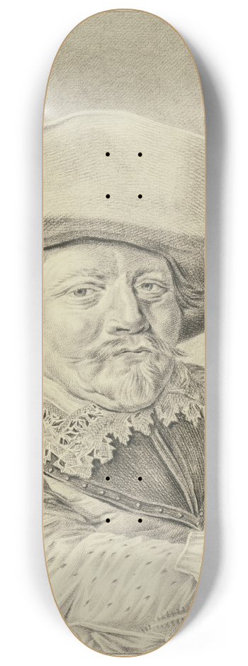 Abraham Delfos - Brustbild eines Offiziers mit Hut 8.25 inch art skate deck