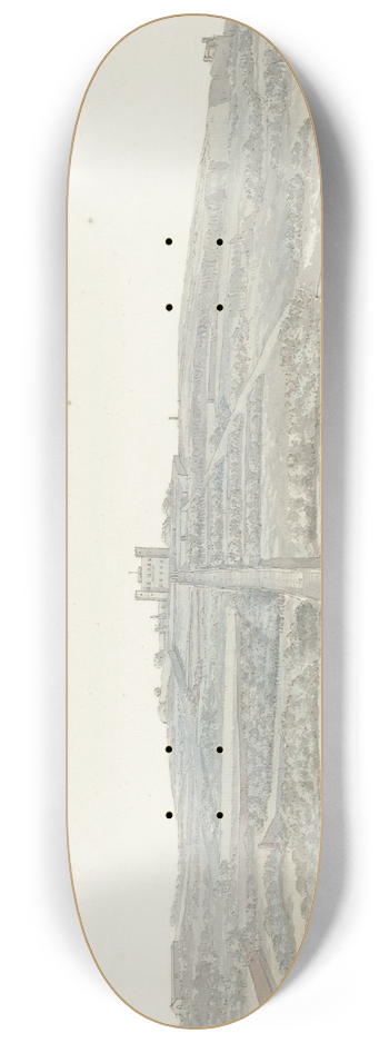 Abraham-Louis-Rodolphe Ducros - Gezicht op Vedala paleis van de grootmeester, gelegen in het Boschetto op Malta 8.25 inch art skate deck