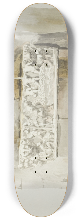 Abraham-Louis-Rodolphe Ducros - Oude sarcofaag als fontein in Messina 8.25 inch art skate deck