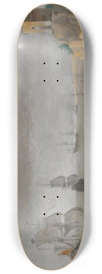 Abraham Willaerts - Seascape with Ruins on a Cliff 8.25 inch art skate deck