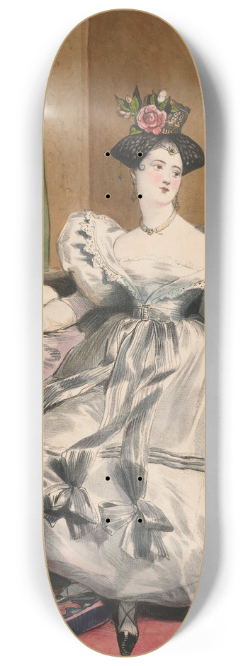 Achille Devria - 4 Heures Du Soir. Mlle. Laure Deveria, from Les Dix-huit Heures dune Parisienne 8.25 inch art skate deck