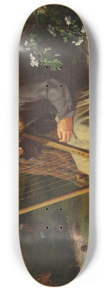 Adam August Mller - A dozing harpist 8.25 inch art skate deck