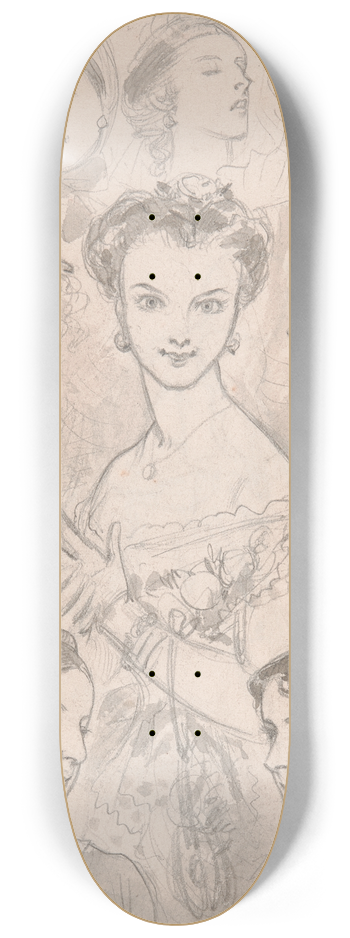 Adelaide Claxton - Christmas Belles 8.25 inch art skate deck