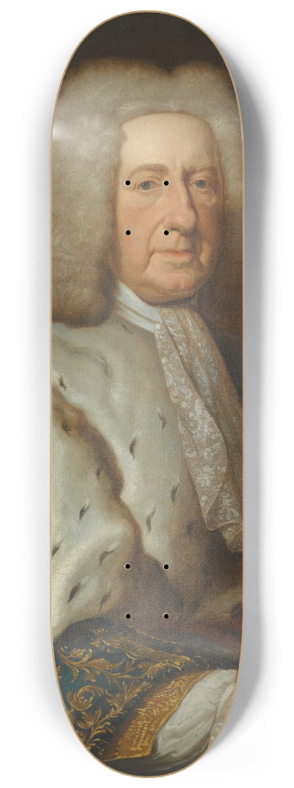 Francois Harrewijn - Portrait of Thomas Bruce, 2nd Earl of Ailesbury 8.25 inch art skate deck