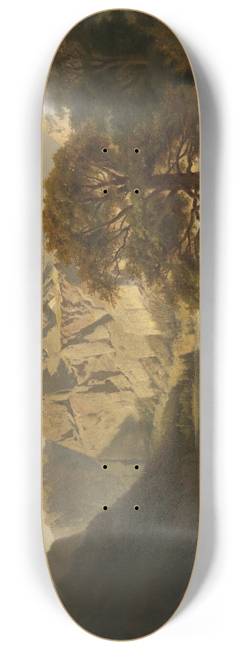 Adolf Chwala - A Mountain Lake With Shepherds 8.25 inch art skate deck