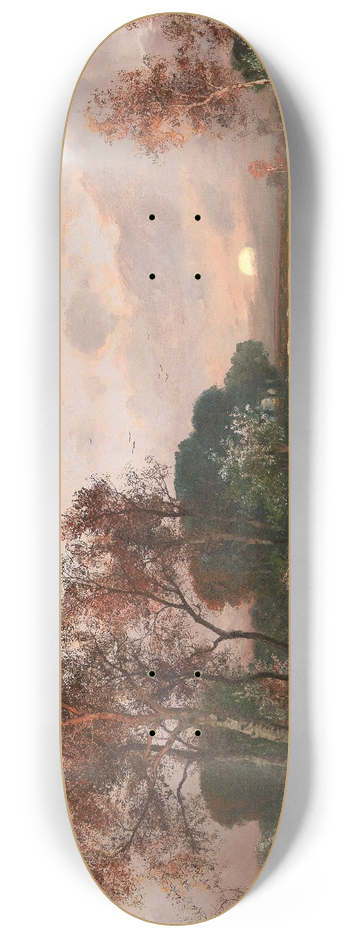 Adolf Kaufmann - A Landscape On The Pond 8.25 inch art skate deck