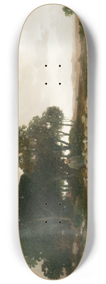 Adolf Kaufmann - Sheep in rainy landscape 8.25 inch art skate deck