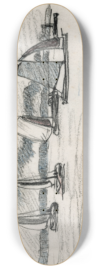 Adolf le Comte - Zeilboten op watervlakte 8.25 inch art skate deck