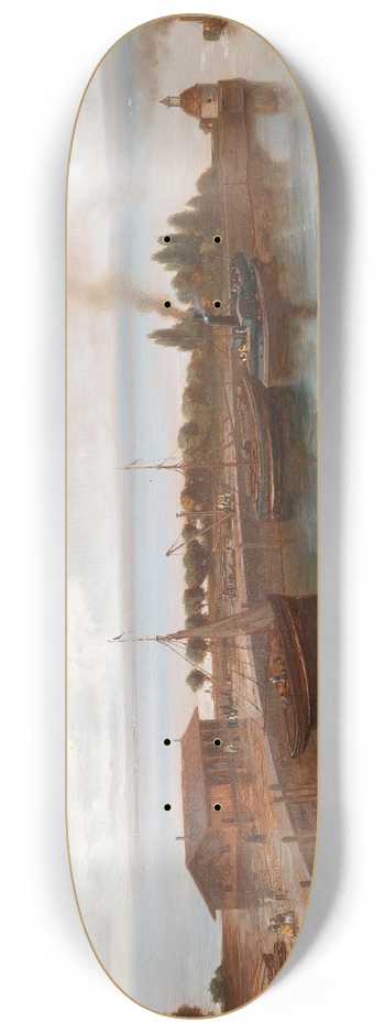 Adolf Obermllner - Der Hafen von Bregenz. Regenstimmung 8.25 inch art skate deck